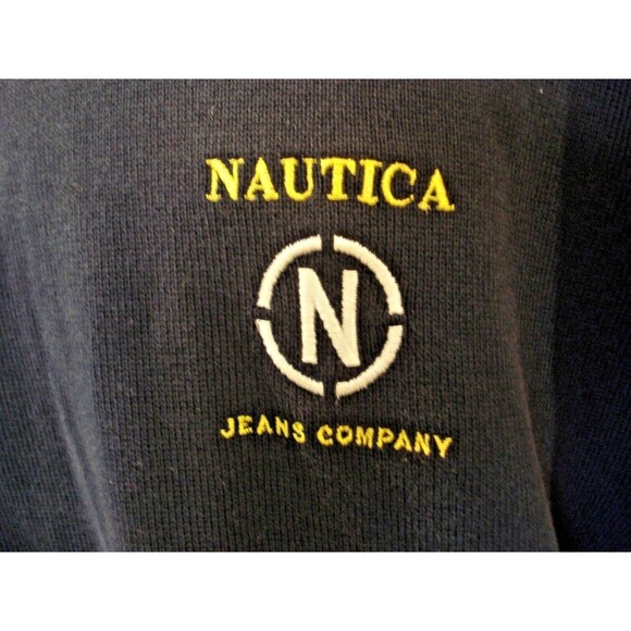 Nautica Jeans Co ¼ Zip Pullover Sweater Embroidered Mens Size XL - Picture 4 of 8